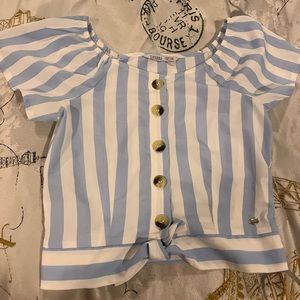 Shirt kids, new, white and light blue, 9-10